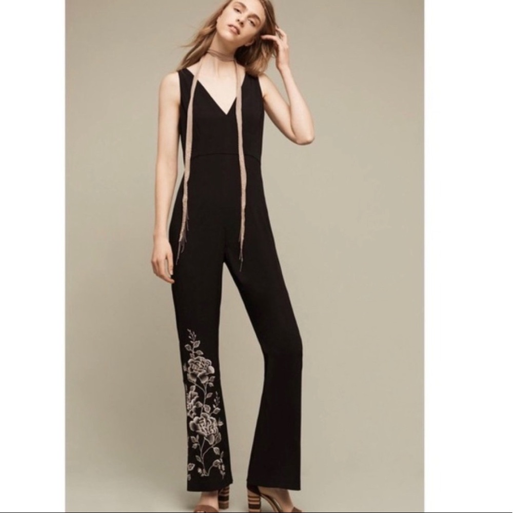 Anthropology HD In Paris Tal Embroidered Sleeveless Jumpsuit